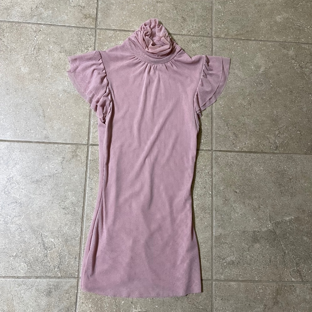 Bebe Light Pink Mesh Top